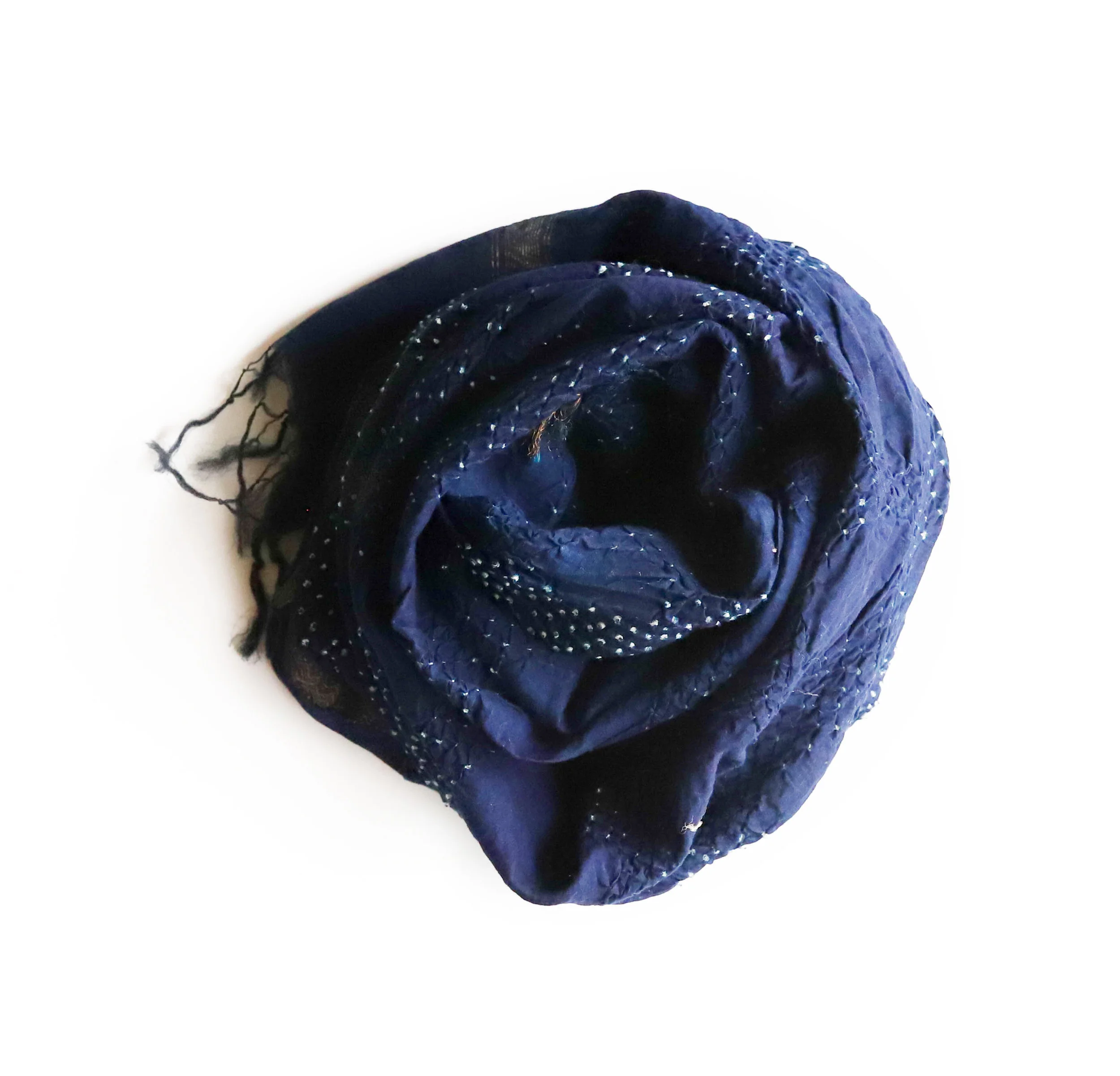 Indigo-Shibori-Check-Cotton-Silk-Scarf — One New Road